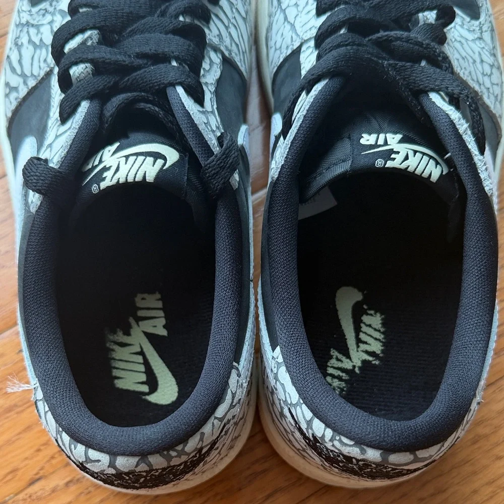 Nike Air Jordan 1 Retro Low OG Black Cement Elephant Print Sneaker Women’s 7